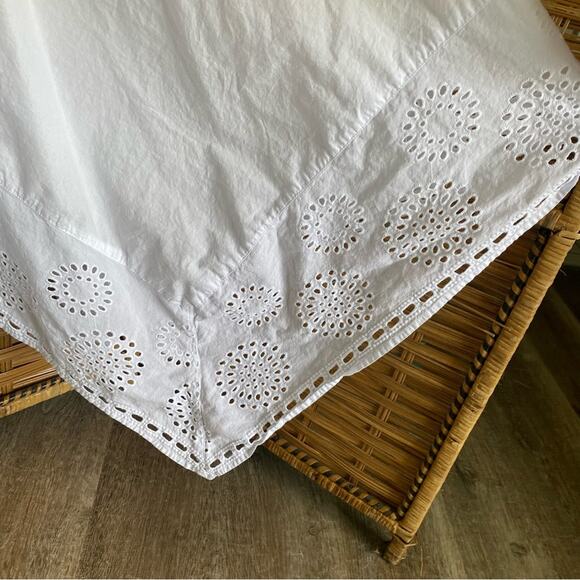 Lane Bryant White Asymmetrical Midi Dress Resort Wear handkerchief hem eyelet 16 - Picture 7 of 10